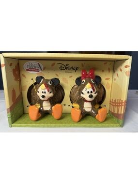 Disney Chip & Dale Hand-Painted Fall Salt & Pepper Shakers — Brown & Orange